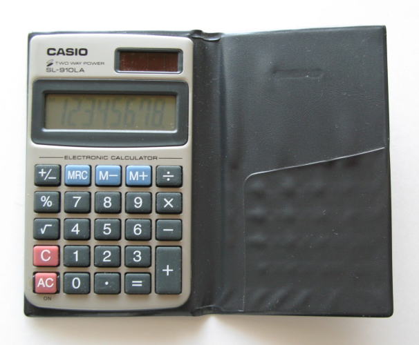 ジャンク品カシオ電子計算器TWO WAY POWER SL-910LA